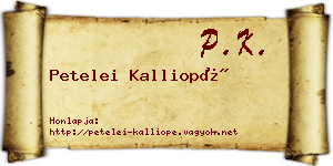 Petelei Kalliopé névjegykártya